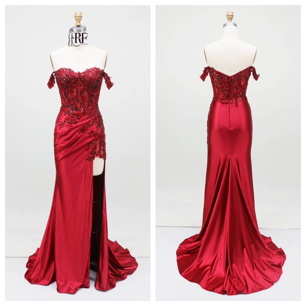 Red Evening Dresses Luxury Fancy Sequins Boning Prom Gowns Luxe Evening Christmas Part Dress for Girl
