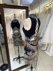 Short Sexy Evening Dress Sequins Boning Prom Gowns Luxe Evening Christmas Part Dress for Girl