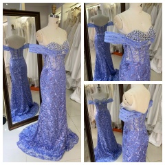 Luxury Evening Dresses for Women's Parties Sequins Boning Prom Gowns Luxe Evening Christmas Part Dress for Girl