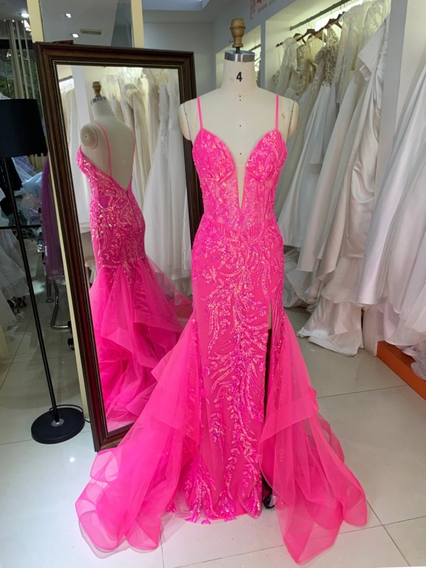 Ladies Evening Dresses Beads Fancy Sequins Boning Prom Gowns Luxe Evening Christmas Part Dress for Girl