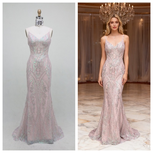 Luxury African Evening Dresses Fancy Sequins Boning Prom Gowns Luxe Evening Christmas Part Dress for Girl