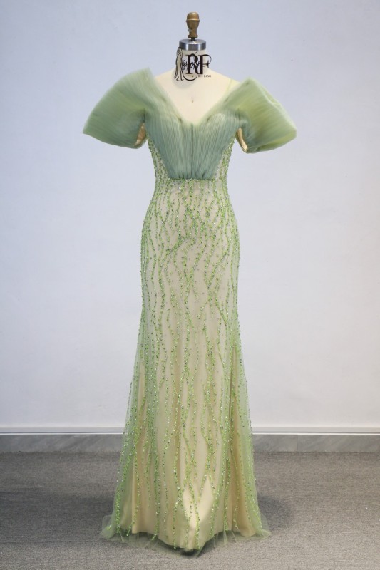 2026 Chic Luxury Sage Green Mermaid Evening Dresses Elegant Off the Shoulder Style for ARABIC Formal Party Gowns