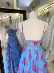 2026 High Quality A-line Tulle Prom Dress Sweetheart Neck Floor-Length with Pleated Floral Print Luxury Prom Dress