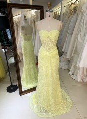 Fashion Mermaid Elegant Evening Prom Dress Beaded With Sequined Dress for Women Elegant Floor-length Dress