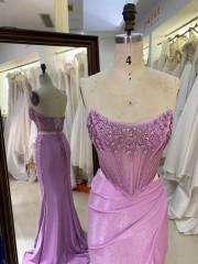 2026 New Design with Beaded Elegant Evening Prom Dress With Lace up Back Sexy Prom Dress