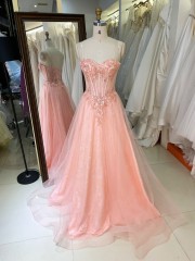 2026 Elegant Dusty Rose Mermaid Lace Appliques Embroidered Beaded V-NECK with Sleeve Floor-Length Sweep Train Prom Dress