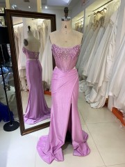 2026 New Design with Beaded Elegant Evening Prom Dress With Lace up Back Sexy Prom Dress