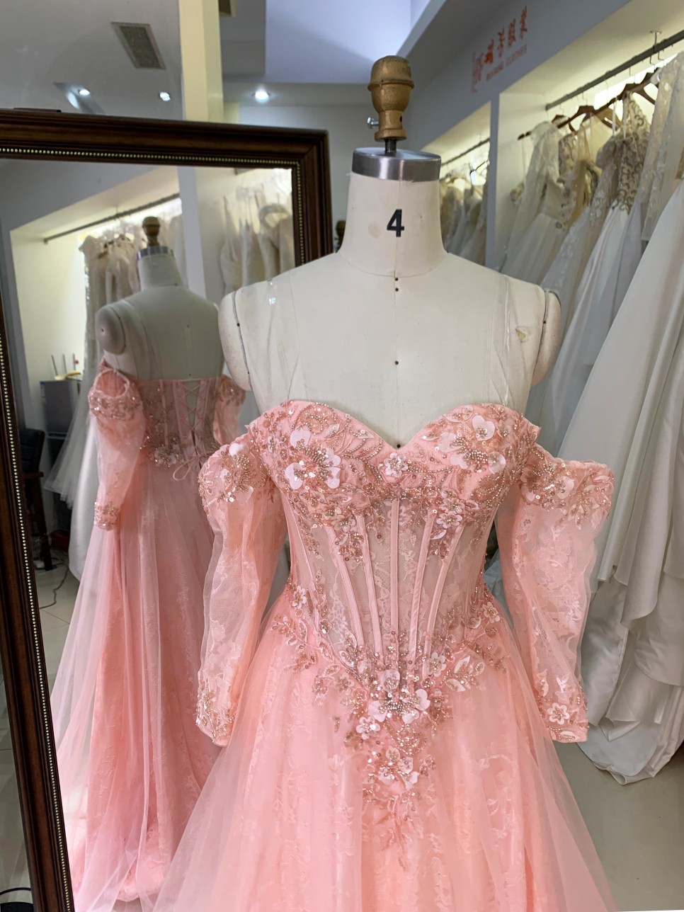 2026 Elegant Dusty Rose Mermaid Lace Appliques Embroidered Beaded V-NECK with Sleeve Floor-Length Sweep Train Prom Dress