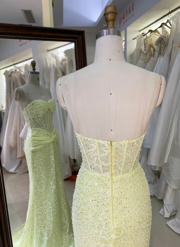 Fashion Mermaid Elegant Evening Prom Dress Beaded With Sequined Dress for Women Elegant Floor-length Dress