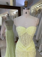 Fashion Mermaid Elegant Evening Prom Dress Beaded With Sequined Dress for Women Elegant Floor-length Dress