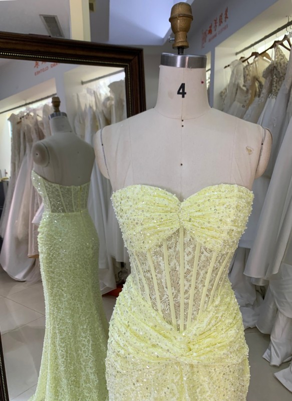 Fashion Mermaid Elegant Evening Prom Dress Beaded With Sequined Dress for Women Elegant Floor-length Dress