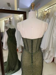 Elegant A-Line Beautiful Floor Length Blue Color Dressed Evening Dress with Rhinestone Sexy Evening Dresses