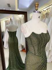 Elegant A-Line Beautiful Floor Length Blue Color Dressed Evening Dress with Rhinestone Sexy Evening Dresses