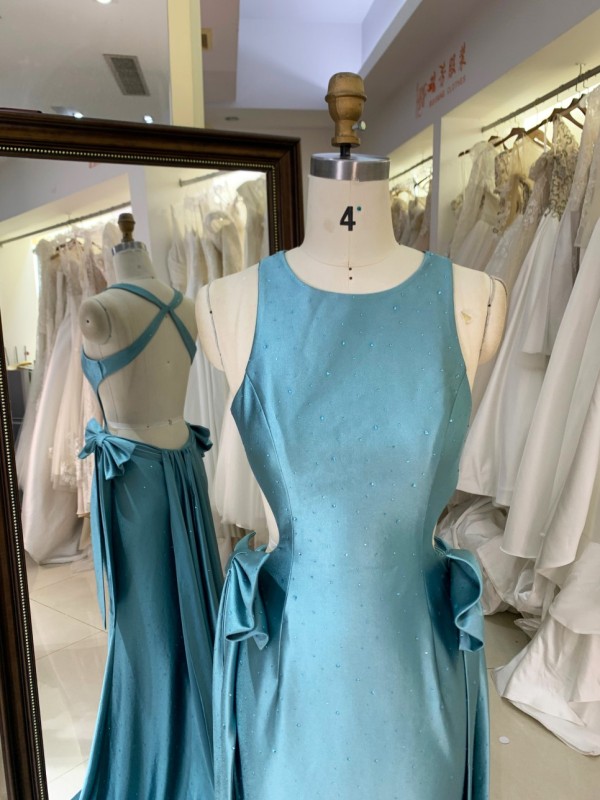 2026 Slit Gown Butterfly Evening Dresses Backless New Satin Dresses with Special Designs for Women