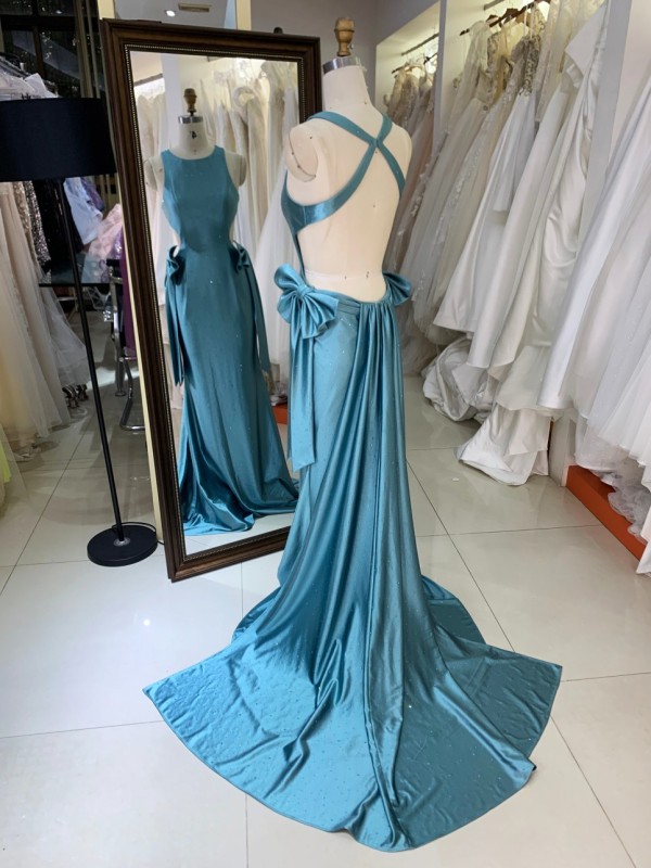 2026 Slit Gown Butterfly Evening Dresses Backless New Satin Dresses with Special Designs for Women
