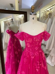 Wholesale Prom Dresses off Shoulder Evening Dress Ball Gown with Beading Embroidery Flowers A-line Evening Dresses