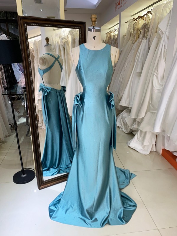 2026 Slit Gown Butterfly Evening Dresses Backless New Satin Dresses with Special Designs for Women
