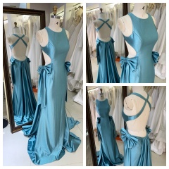 2026 Slit Gown Butterfly Evening Dresses Backless New Satin Dresses with Special Designs for Women