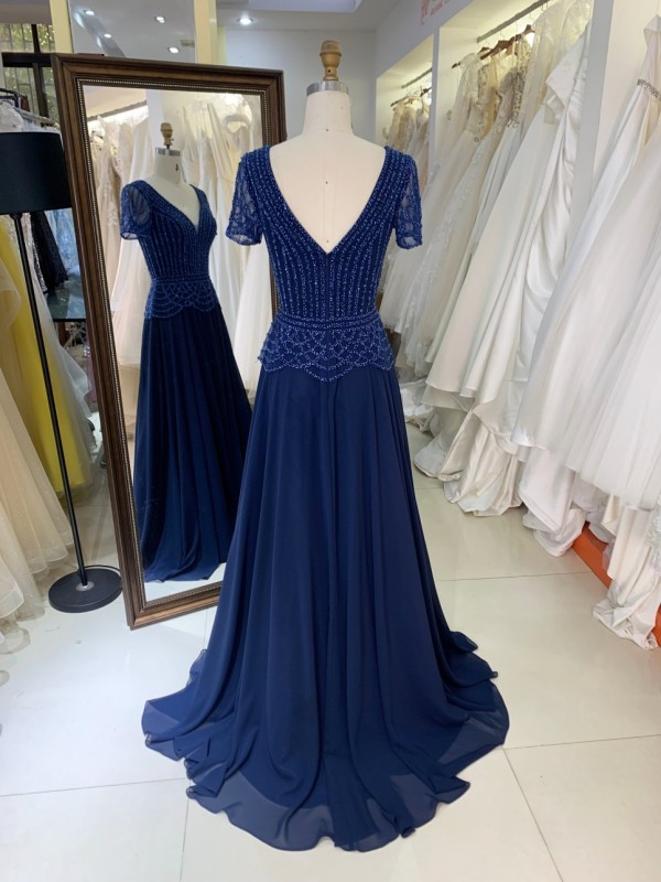 2026 Chaozhou Elegant New Boning Party Long Gown with Prom Dresses Elegant Wholesale Navy Blue Prom Dresses