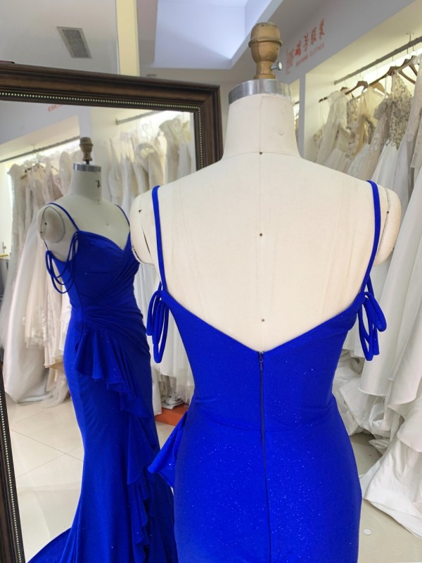 2026 Chaozhou Elegant New Boning Party Long Gown with Prom Dresses Elegant Wholesale Anti-Static Blue Evening Prom Dress