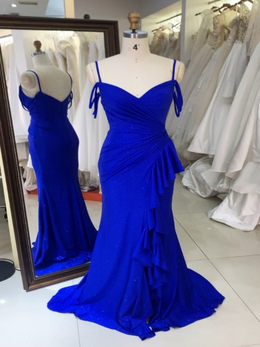 2026 Chaozhou Elegant New Boning Party Long Gown with Prom Dresses Elegant Wholesale Anti-Static Blue Evening Prom Dress