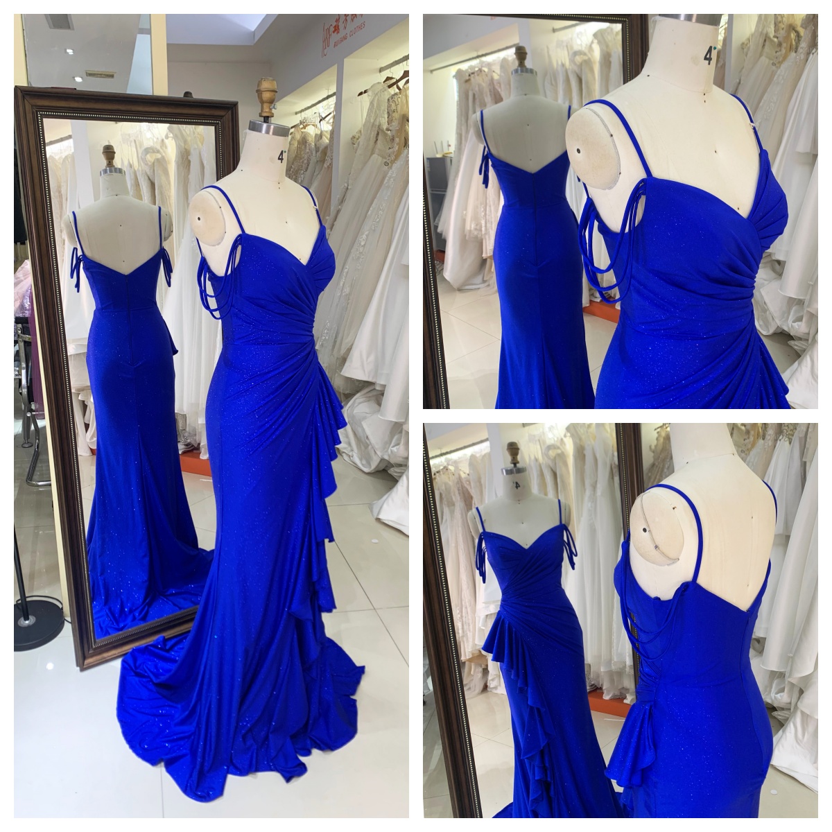 2026 Chaozhou Elegant New Boning Party Long Gown with Prom Dresses Elegant Wholesale Anti-Static Blue Evening Prom Dress