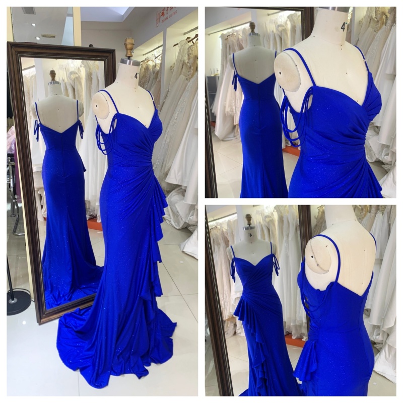 2026 Chaozhou Elegant New Boning Party Long Gown with Prom Dresses Elegant Wholesale Anti-Static Blue Evening Prom Dress