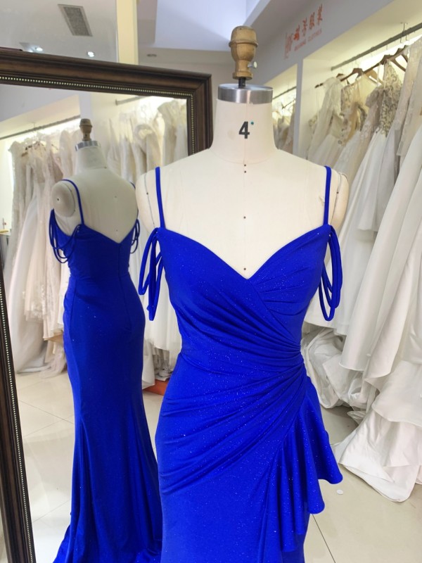 2026 Chaozhou Elegant New Boning Party Long Gown with Prom Dresses Elegant Wholesale Anti-Static Blue Evening Prom Dress