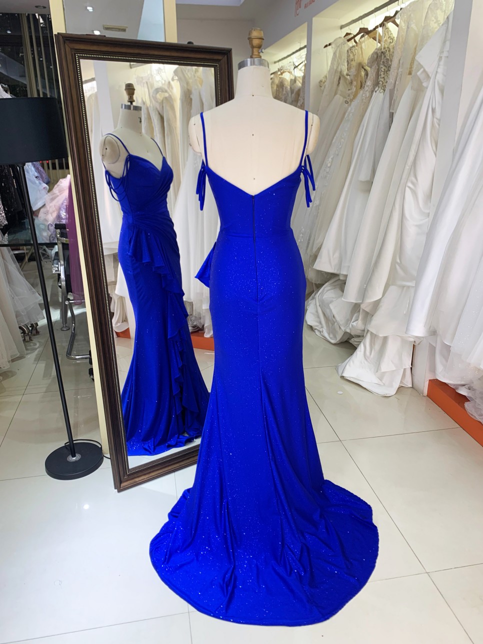 2026 Chaozhou Elegant New Boning Party Long Gown with Prom Dresses Elegant Wholesale Anti-Static Blue Evening Prom Dress