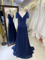 2026 Chaozhou Elegant New Boning Party Long Gown with Prom Dresses Elegant Wholesale Navy Blue Prom Dresses