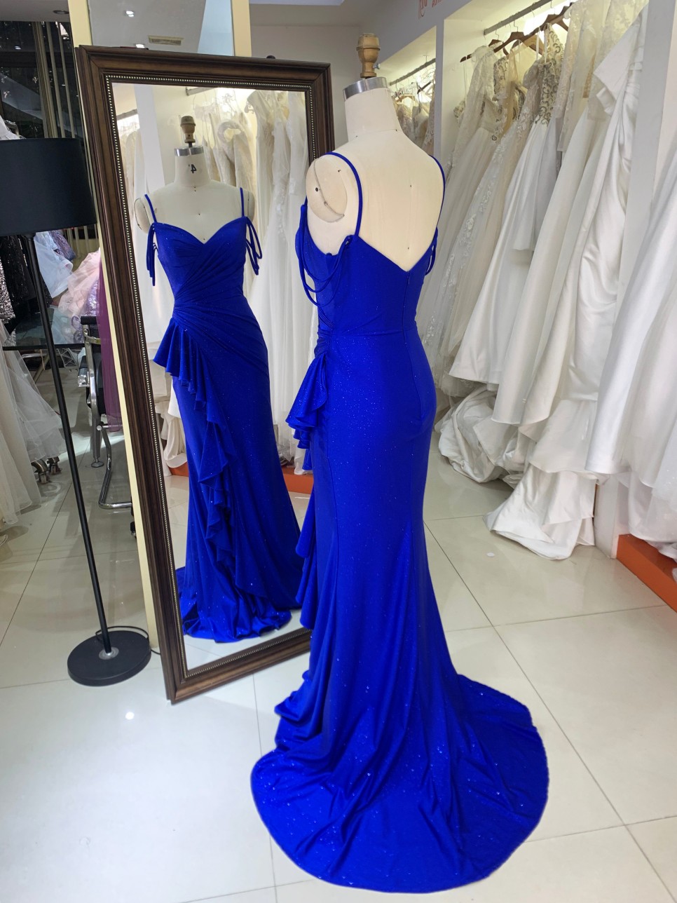 2026 Chaozhou Elegant New Boning Party Long Gown with Prom Dresses Elegant Wholesale Anti-Static Blue Evening Prom Dress