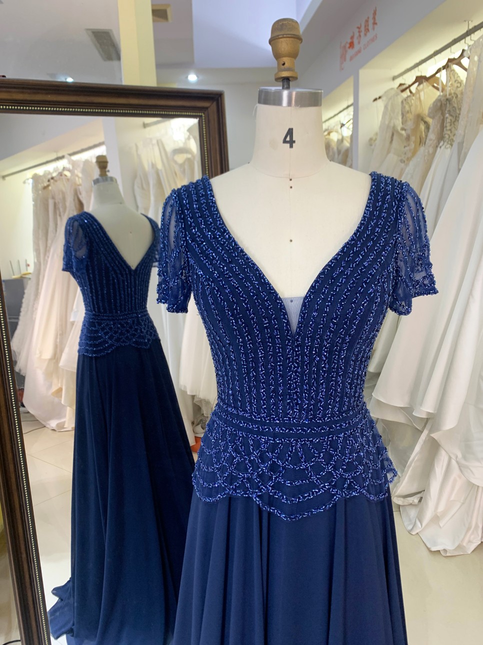 2026 Chaozhou Elegant New Boning Party Long Gown with Prom Dresses Elegant Wholesale Navy Blue Prom Dresses