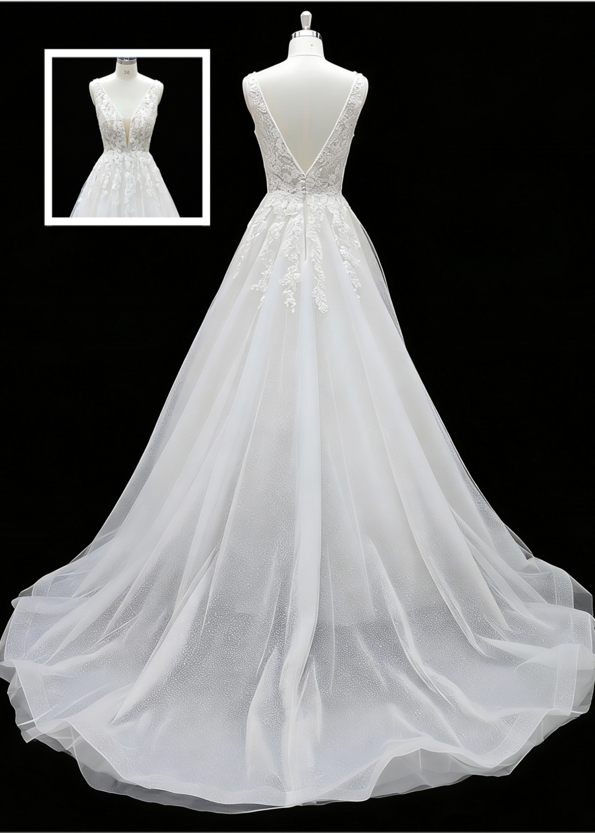 2026 New Custom Classic Elegant Modern Ivory Lace Tulle A-line Floor-Length Plus Size Wedding Dress for Simple Civil Wedding