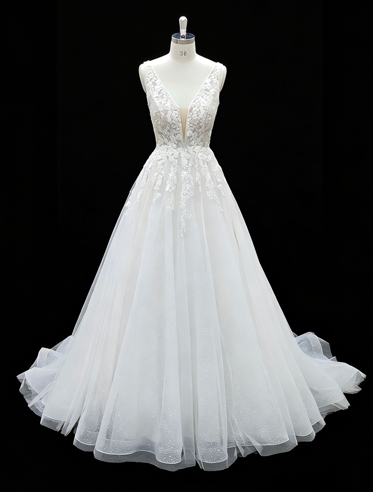 2026 New Custom Classic Elegant Modern Ivory Lace Tulle A-line Floor-Length Plus Size Wedding Dress for Simple Civil Wedding