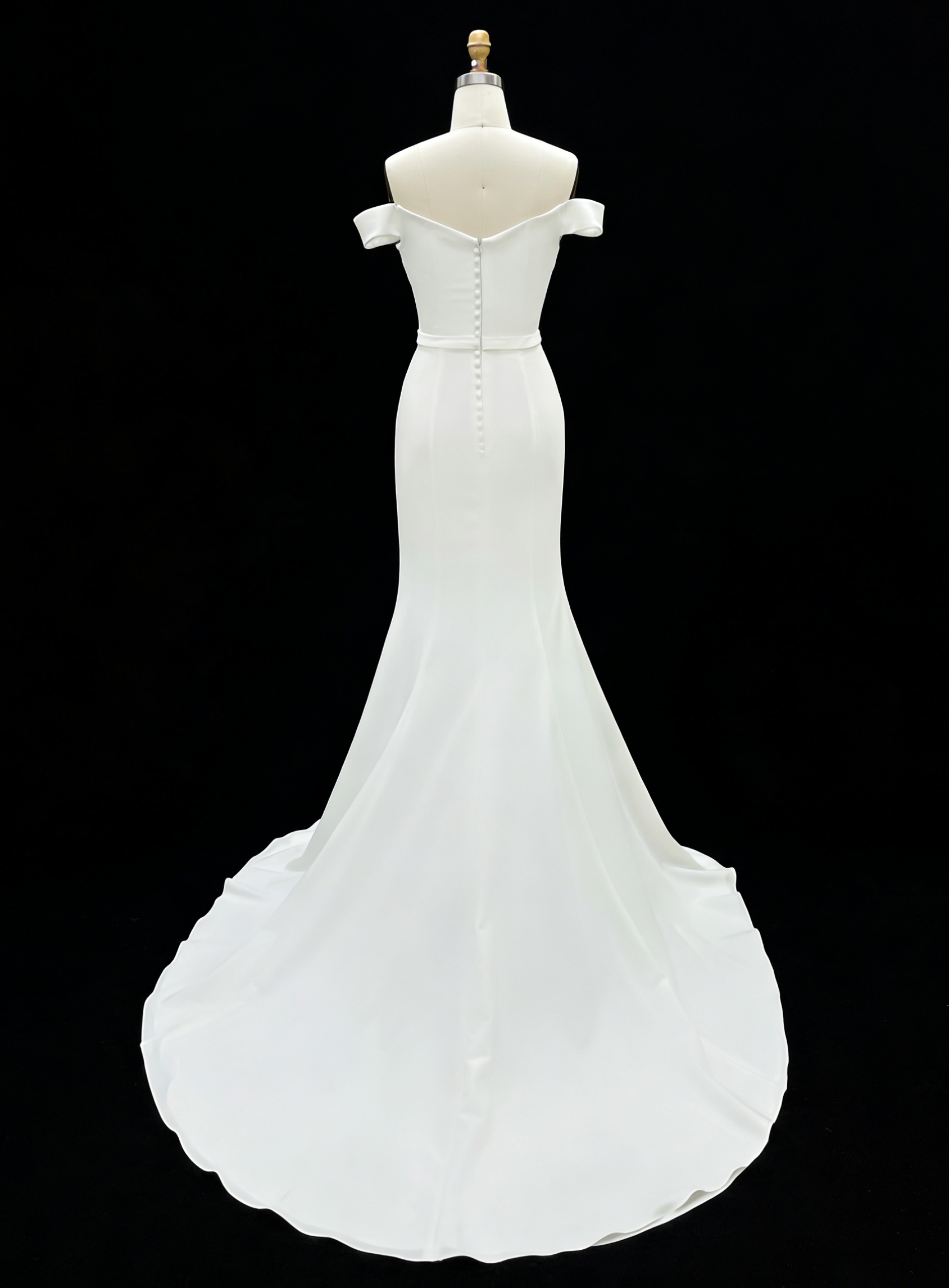 2026 Elegant Classic V-neck Mermaid Floor-Length Wedding Dresses with Straps Simple White Ivory Satin Bridal Gown