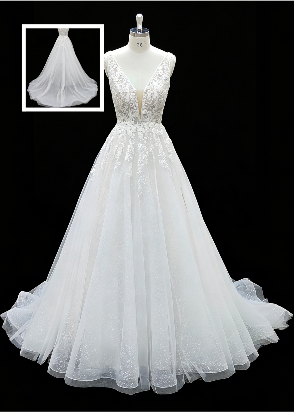 2026 New Custom Classic Elegant Modern Ivory Lace Tulle A-line Floor-Length Plus Size Wedding Dress for Simple Civil Wedding