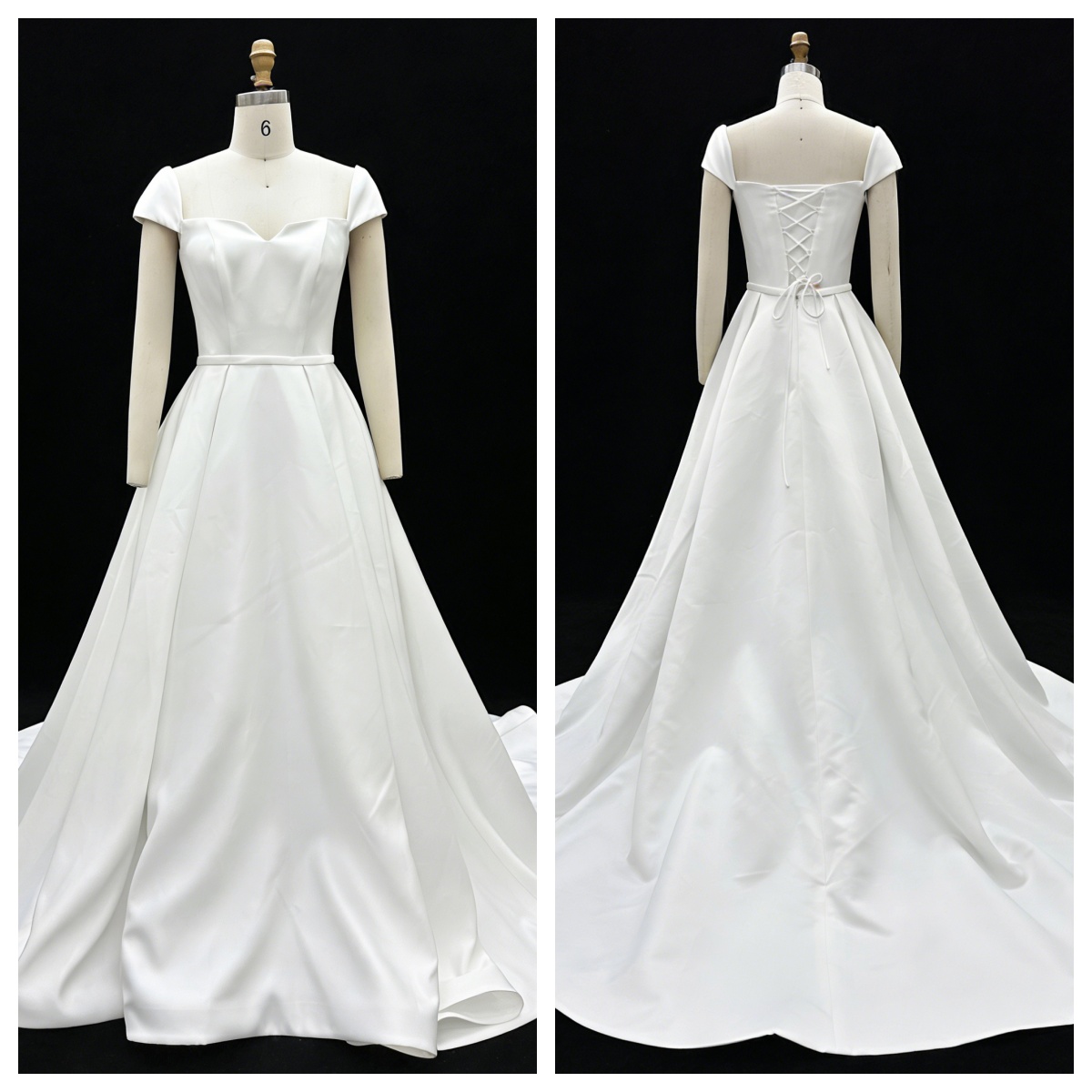 2026 New Custom Classic Elegant Sweetheart Backless Mermaid Floor-Length Satin Fabric Bridal Wedding Dress Simple Civil Wedding