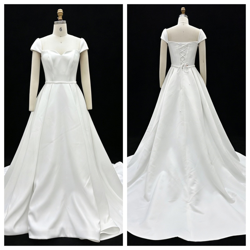 2026 New Custom Classic Elegant Sweetheart Backless Mermaid Floor-Length Satin Fabric Bridal Wedding Dress Simple Civil Wedding