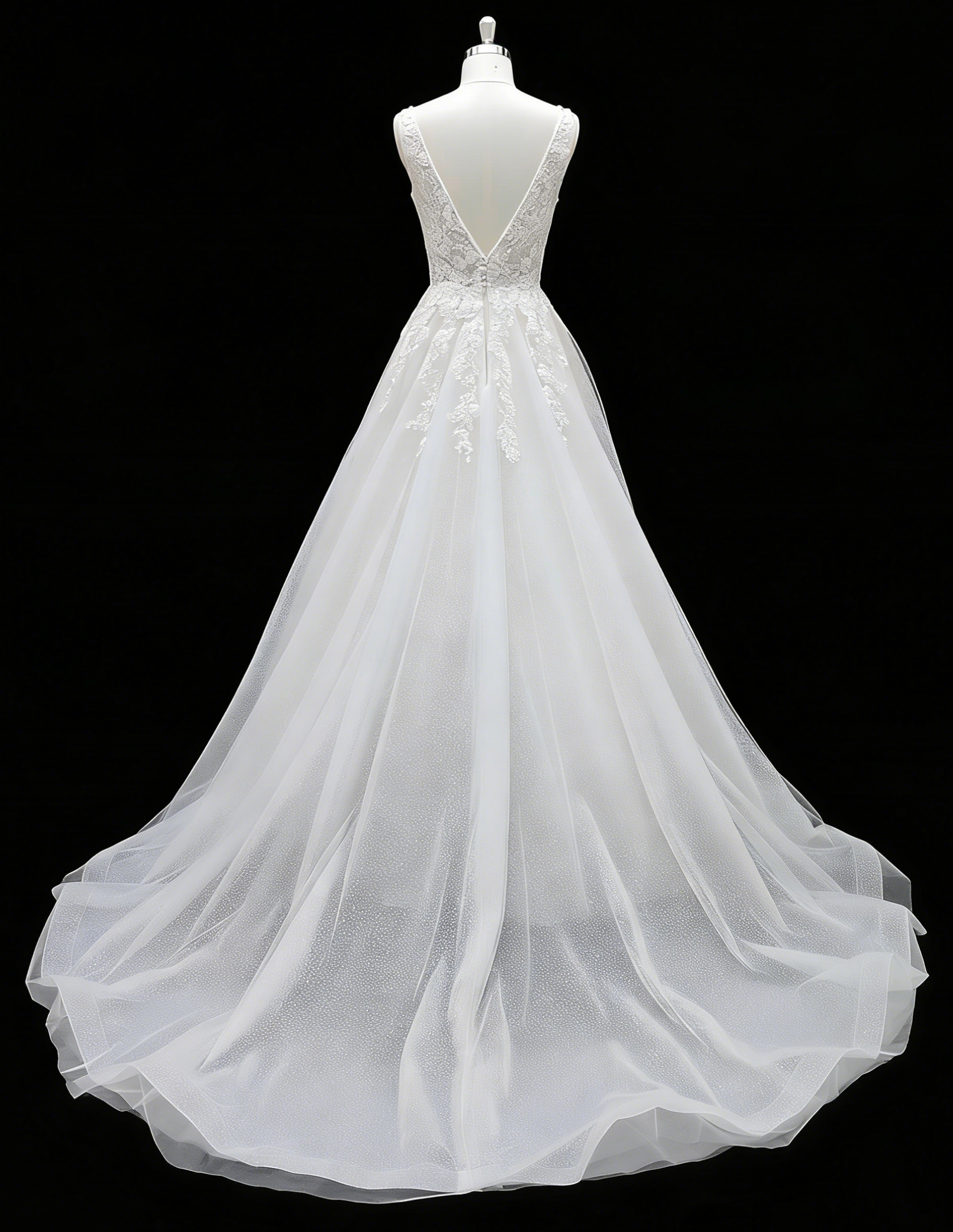 2026 New Custom Classic Elegant Modern Ivory Lace Tulle A-line Floor-Length Plus Size Wedding Dress for Simple Civil Wedding