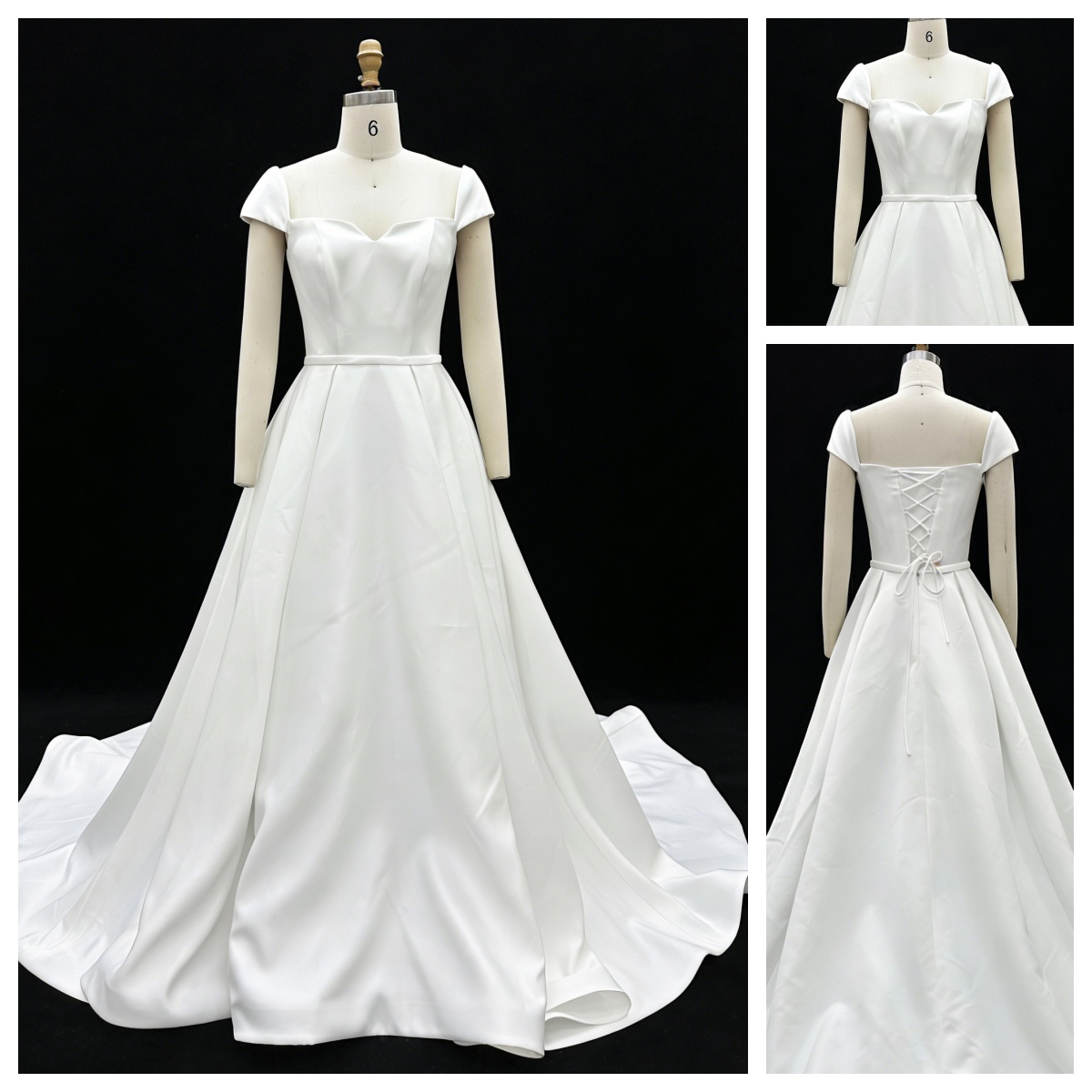 2026 New Custom Classic Elegant Sweetheart Backless Mermaid Floor-Length Satin Fabric Bridal Wedding Dress Simple Civil Wedding