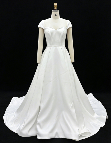 2026 New Custom Classic Elegant Sweetheart Backless Mermaid Floor-Length Satin Fabric Bridal Wedding Dress Simple Civil Wedding