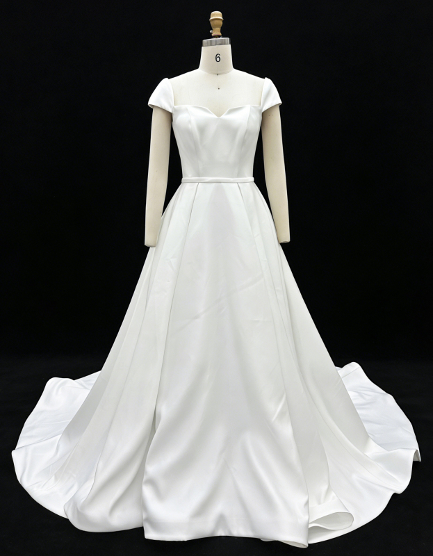 2026 New Custom Classic Elegant Sweetheart Backless Mermaid Floor-Length Satin Fabric Bridal Wedding Dress Simple Civil Wedding