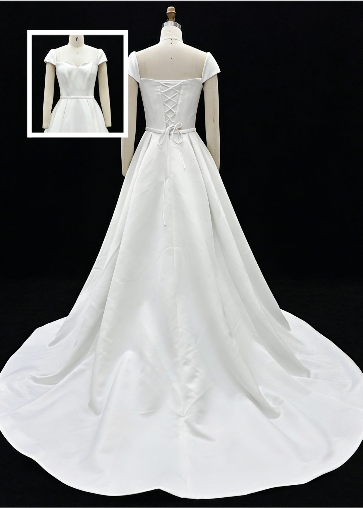 2026 New Custom Classic Elegant Sweetheart Backless Mermaid Floor-Length Satin Fabric Bridal Wedding Dress Simple Civil Wedding