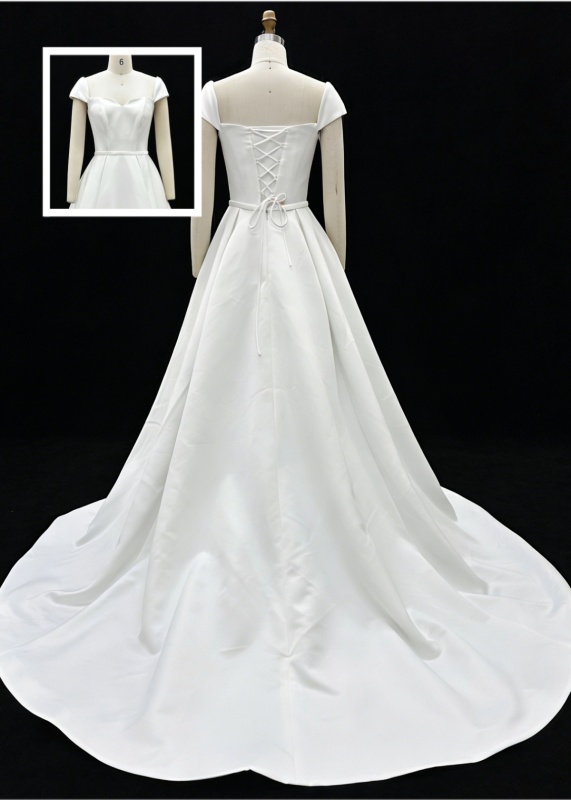 2026 New Custom Classic Elegant Sweetheart Backless Mermaid Floor-Length Satin Fabric Bridal Wedding Dress Simple Civil Wedding