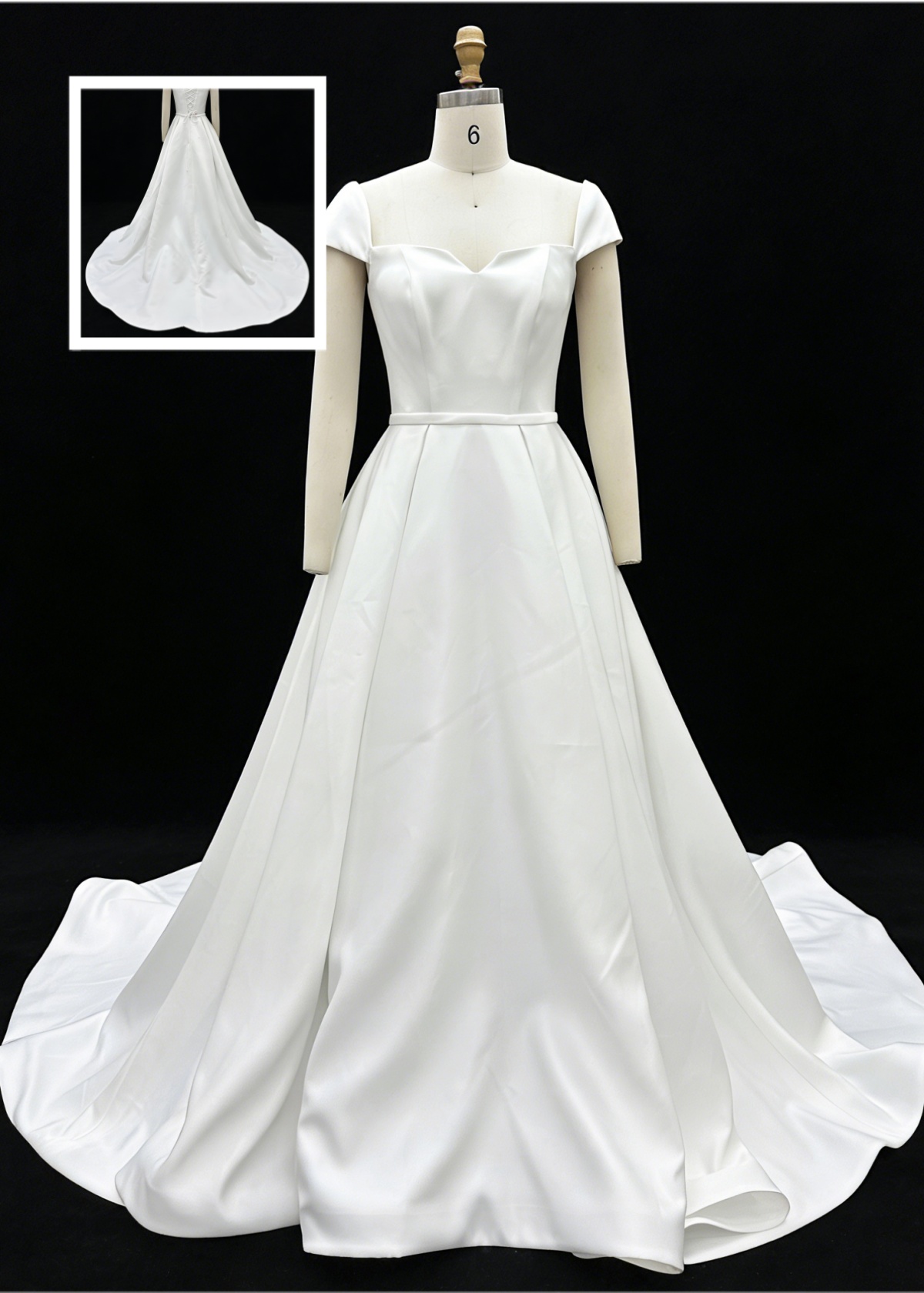 2026 New Custom Classic Elegant Sweetheart Backless Mermaid Floor-Length Satin Fabric Bridal Wedding Dress Simple Civil Wedding