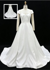 2026 New Custom Classic Elegant Sweetheart Backless Mermaid Floor-Length Satin Fabric Bridal Wedding Dress Simple Civil Wedding