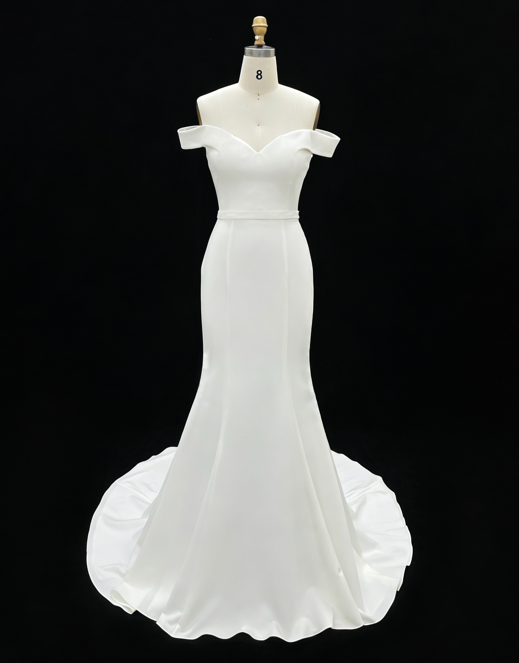 2026 Elegant Classic V-neck Mermaid Floor-Length Wedding Dresses with Straps Simple White Ivory Satin Bridal Gown