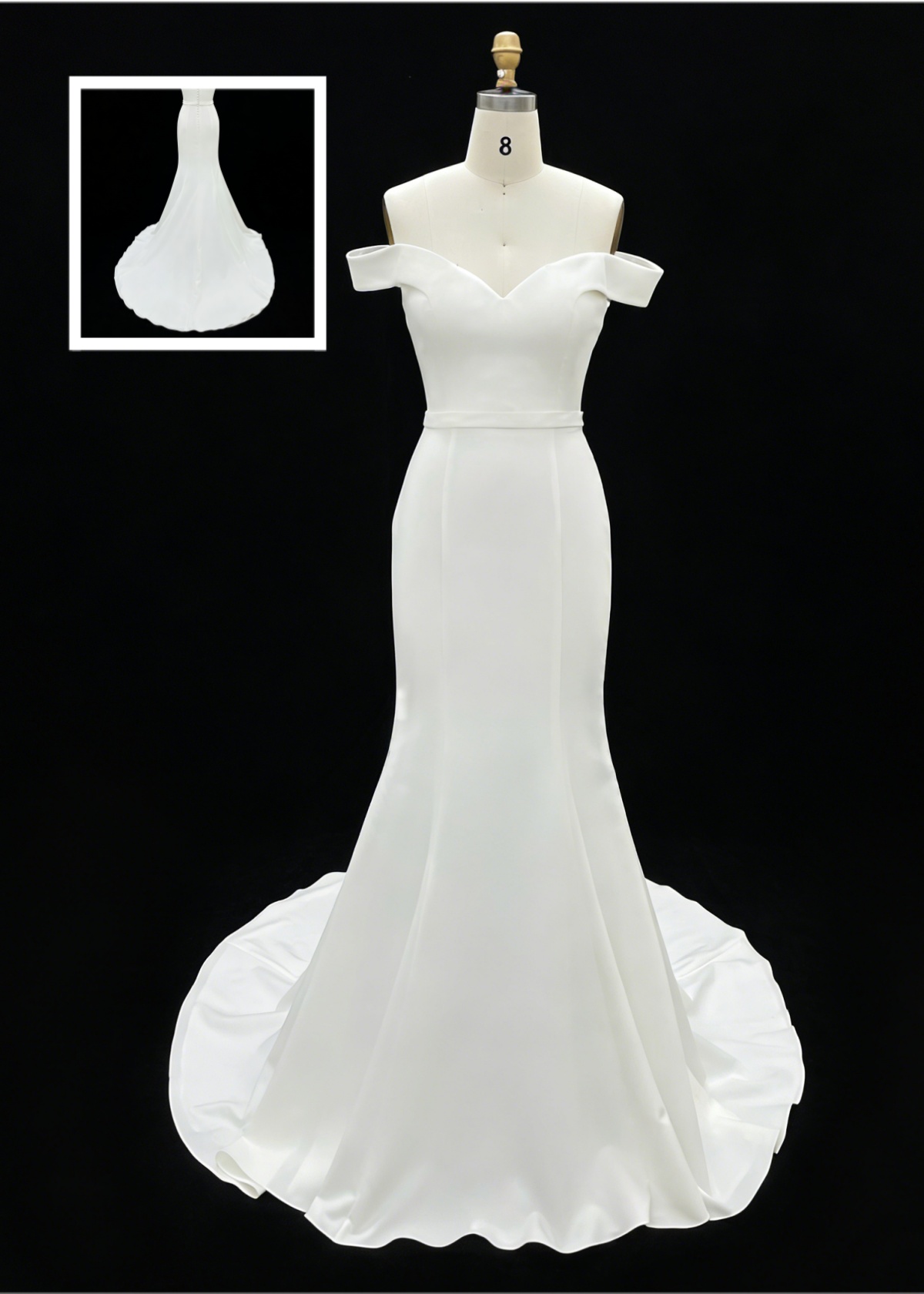 2026 Elegant Classic V-neck Mermaid Floor-Length Wedding Dresses with Straps Simple White Ivory Satin Bridal Gown