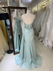 Elegant A-Line One-should with Special Design Beautiful Floor Length Dressed Evening Dress with High Slit