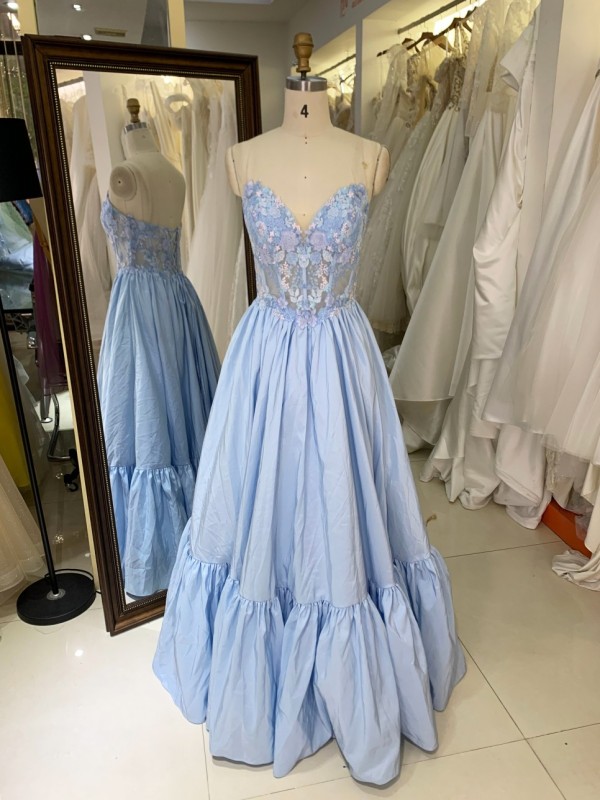 2026 Factory Wholesale Elegant Long Prom Dresses with Embroidery Flowers Evening Dresses Floor-length Evening Party Dress